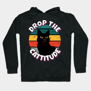 Crop The Cattitude Black Cat Hoodie